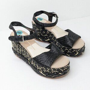 Dolce Vita Tiago Platform Espadrille Sandals, Black, Women's 8